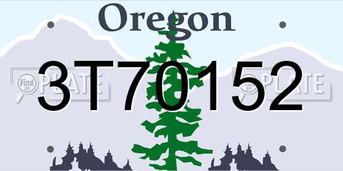 3T70152 Oregon License Plate
