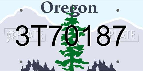 3T70187 Oregon License Plate
