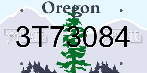 3T73084 Oregon License Plate