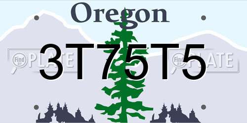 3T75T5 Oregon License Plate