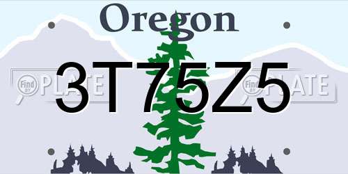 3T75Z5 Oregon License Plate