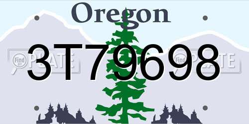 3T79698 Oregon License Plate