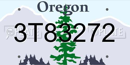 3T83272 Oregon License Plate