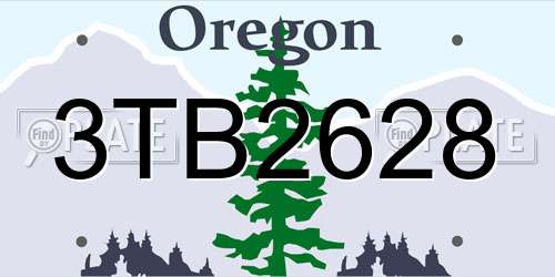 3TB2628 Oregon License Plate