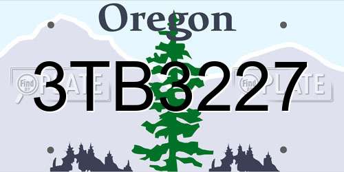 3TB3227 Oregon License Plate