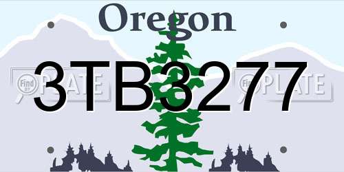 3TB3277 Oregon License Plate