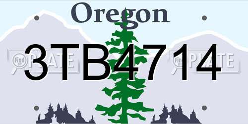 3TB4714 Oregon License Plate