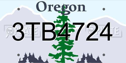 3TB4724 Oregon License Plate