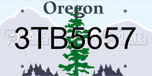 3TB5657 Oregon License Plate