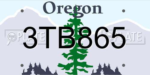 3TB865 Oregon License Plate