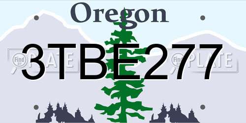 3TBE277 Oregon License Plate