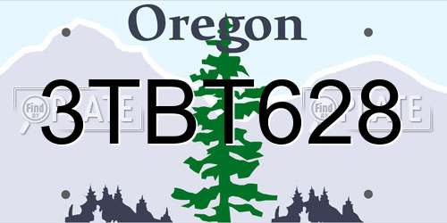 3TBT628 Oregon License Plate