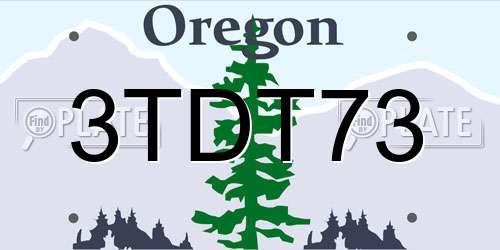 3TDT73 Oregon License Plate