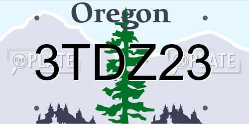 3TDZ23 Oregon License Plate