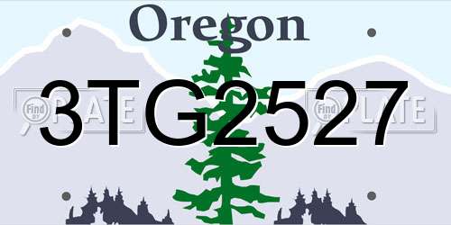 3TG2527 Oregon License Plate