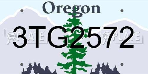 3TG2572 Oregon License Plate