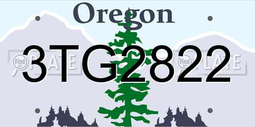 3TG2822 Oregon License Plate