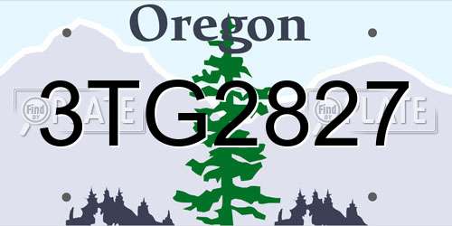 3TG2827 Oregon License Plate