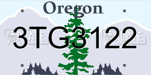 3TG3122 Oregon License Plate