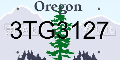 3TG3127 Oregon License Plate
