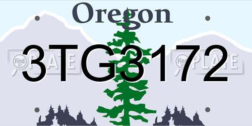 3TG3172 Oregon License Plate