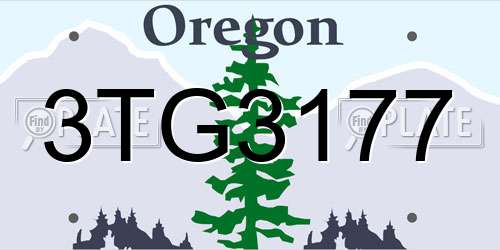 3TG3177 Oregon License Plate