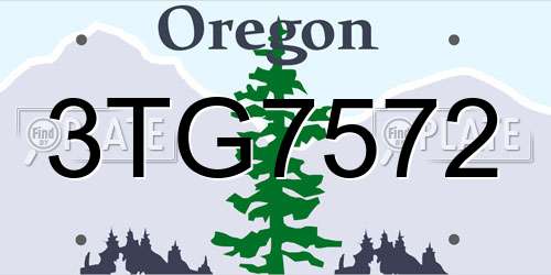 3TG7572 Oregon License Plate