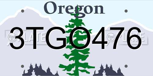 3TGO476 Oregon License Plate