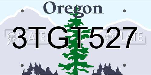 3TGT527 Oregon License Plate