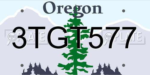 3TGT577 Oregon License Plate
