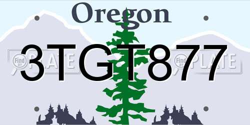 3TGT877 Oregon License Plate