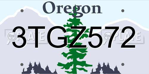 3TGZ572 Oregon License Plate