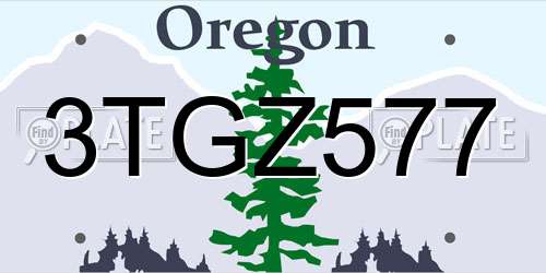 3TGZ577 Oregon License Plate