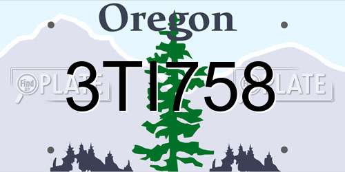 3TI758 Oregon License Plate