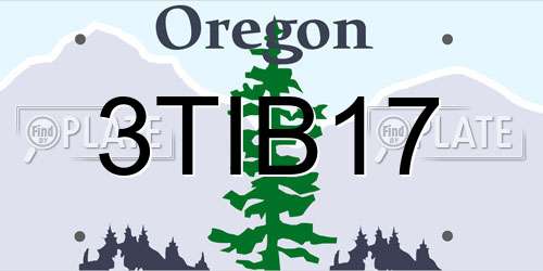 3TIB17 Oregon License Plate