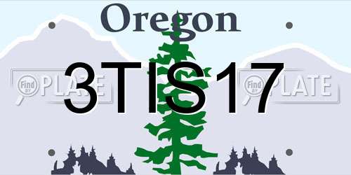 3TIS17 Oregon License Plate