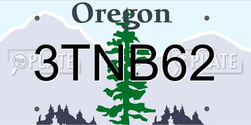 3TNB62 Oregon License Plate