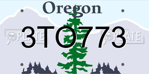 3TO773 Oregon License Plate