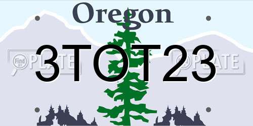 3TOT23 Oregon License Plate