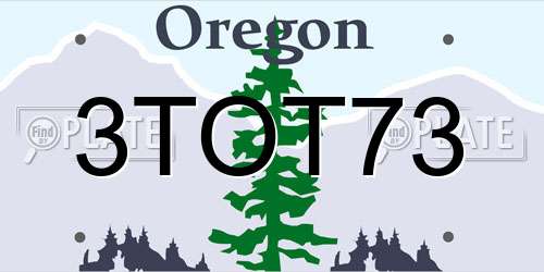 3TOT73 Oregon License Plate