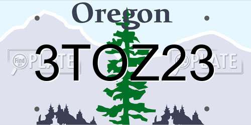 3TOZ23 Oregon License Plate