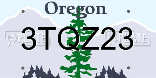 3TQZ23 Oregon License Plate