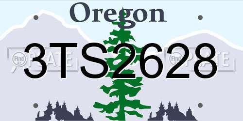 3TS2628 Oregon License Plate
