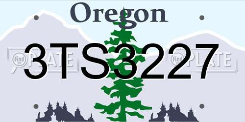 3TS3227 Oregon License Plate