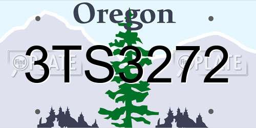 3TS3272 Oregon License Plate