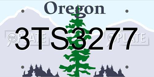 3TS3277 Oregon License Plate