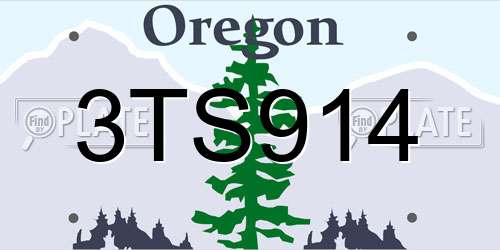3TS914 Oregon License Plate