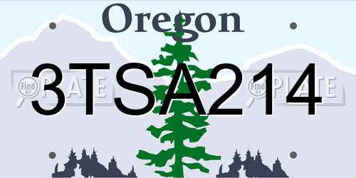 3TSA214 Oregon License Plate
