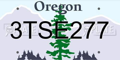 3TSE277 Oregon License Plate