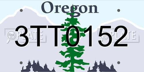 3TT0152 Oregon License Plate